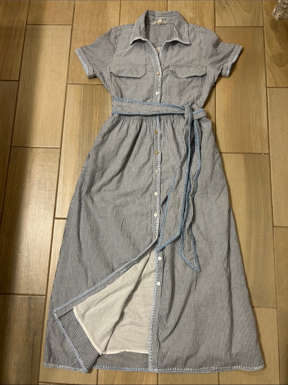 Roller Rabbit striped dress with belt size XS